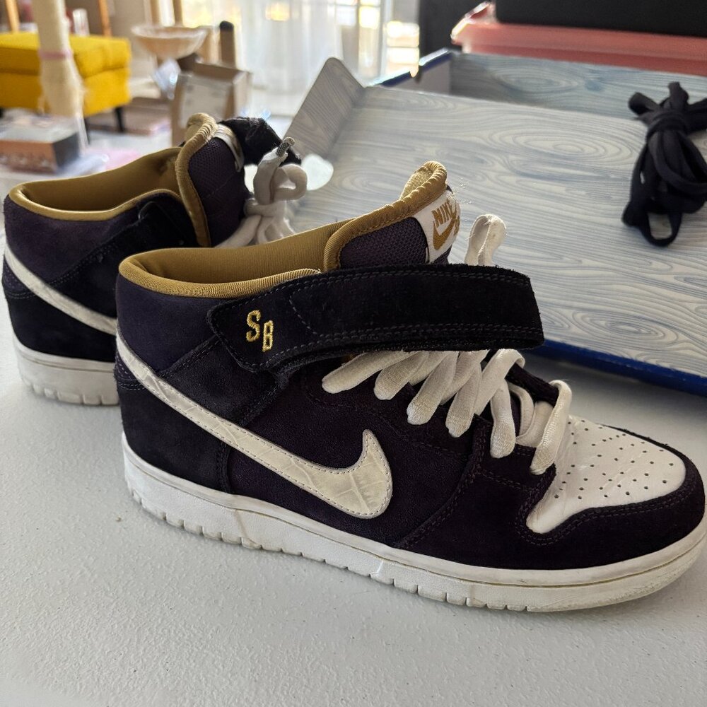 Nike SB Dunk Mid Pro Abyss White Purple 314383-511 Size 6